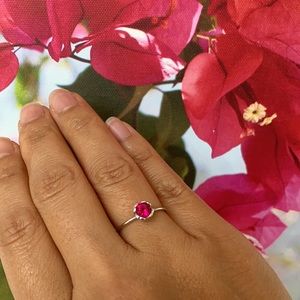 Swarovski Dainty Pink Ring Sz 7